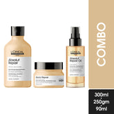 L’Oreal Professionnel Absolut Repair Shampoo 300ml, Hair Mask 250gm & Hair Serum 90ml